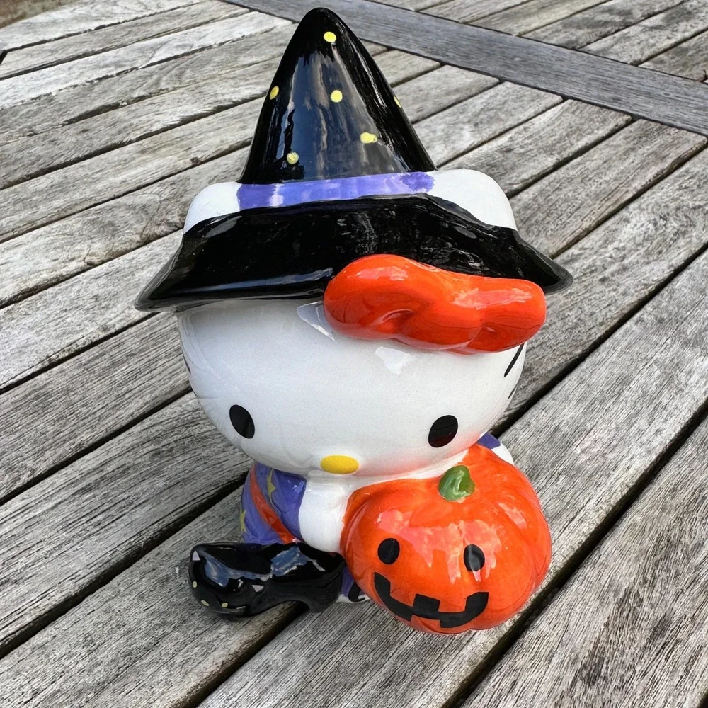 Blue Sky Sanrio Hello Kitty Halloween Witch Ceramic Figurine Pumpkin 2024 6.5